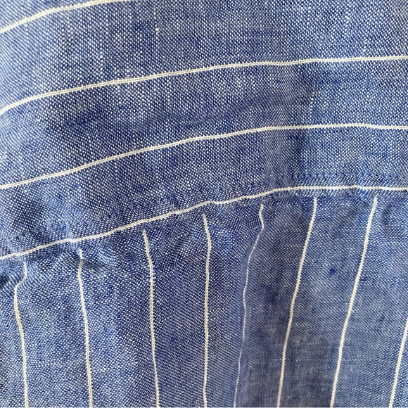 Chico's 100% Linen Blue and White Striped Shirt - Picture 8 of 9